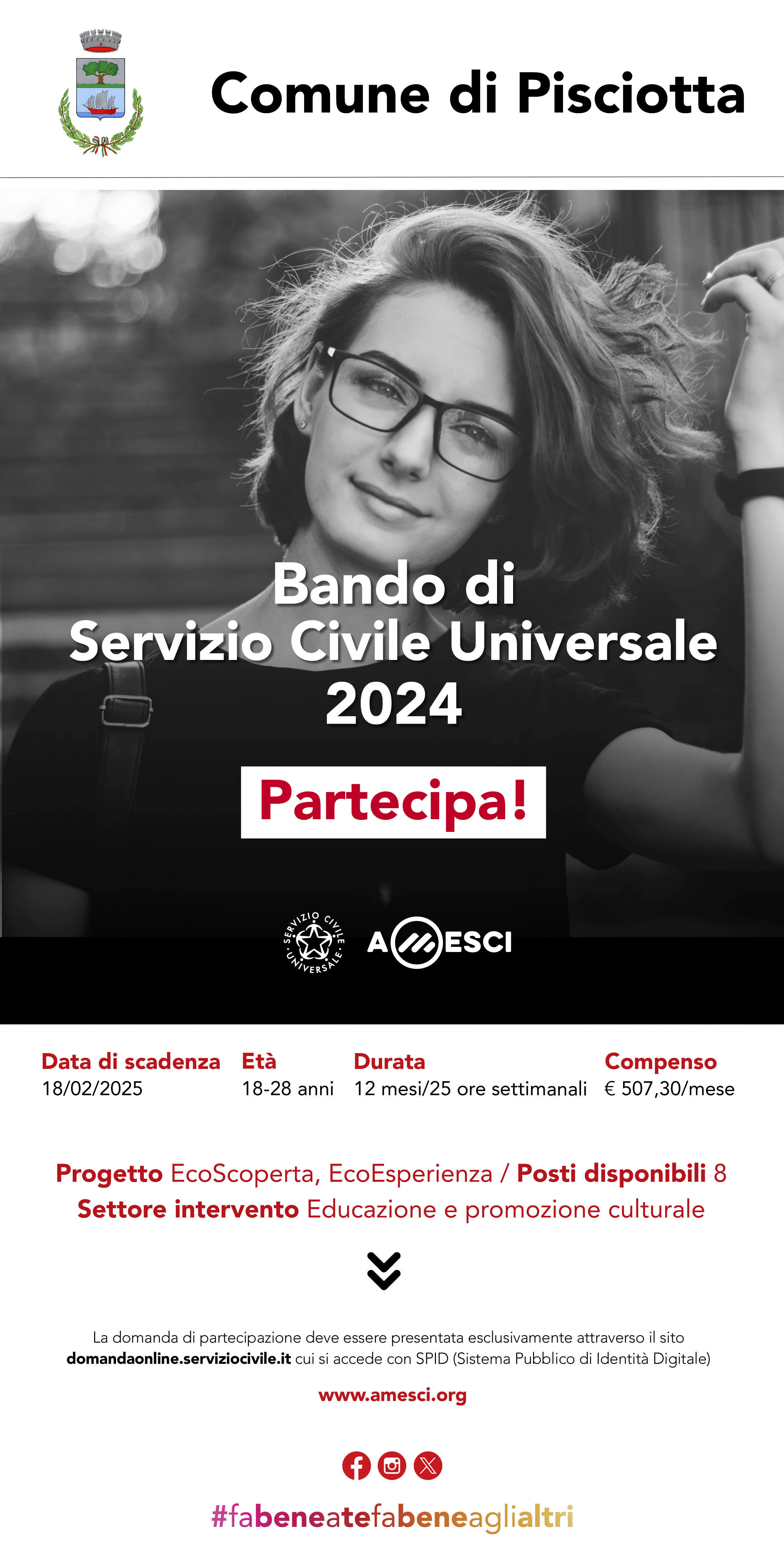 Bando per la selezione di 62.549 operatori volontari da impiegare in progetti afferenti a programmi di intervento di Servizio civile universale da realizzarsi in Italia e all’estero.